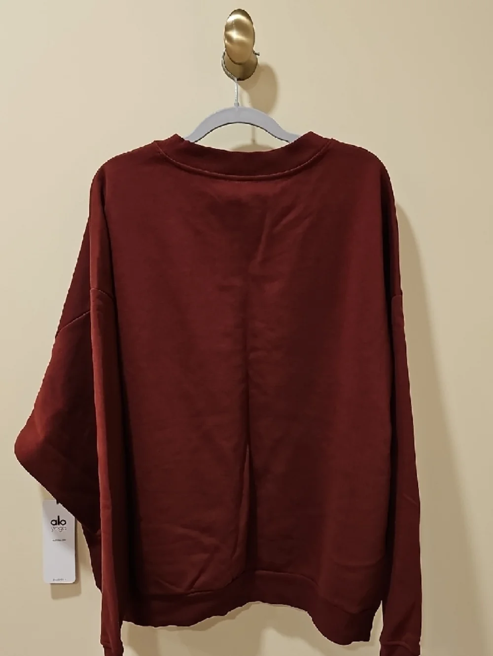 ALO Yoga Accolade Crewneck Pullover Sweatshirt In Cranberry; Size XL; NWT - Picture 9 of 9